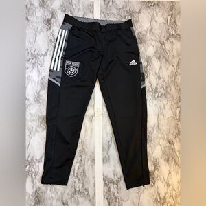 adidas Black  Track Pants with White Stripe Details size M